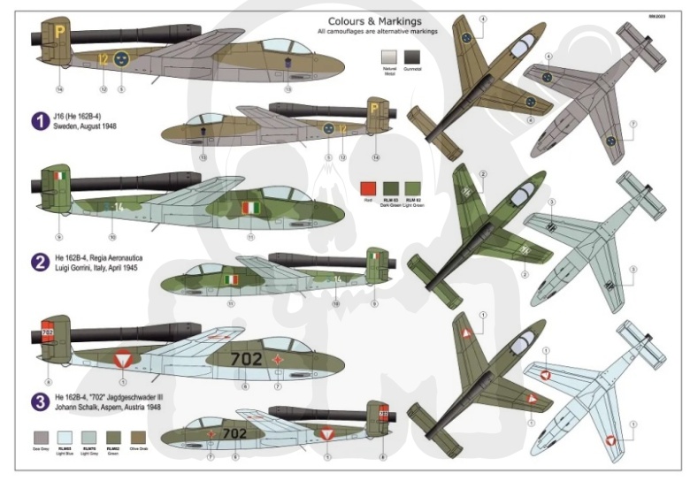 Maquette AZ 7852 1:72 Heinkel He 162B-2 « Volksjäger 46 » – Neuf, Non Ouvert, Kit à Monter